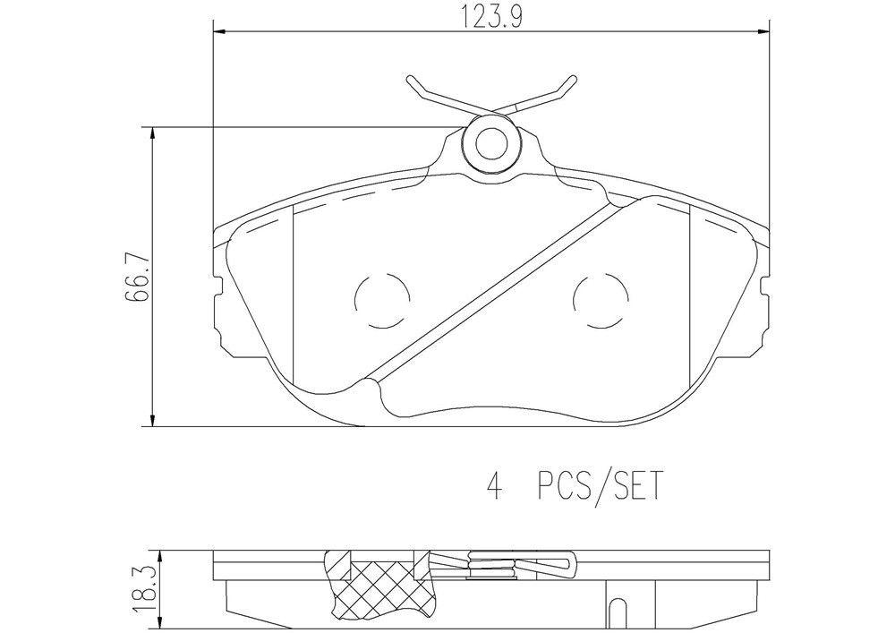 2002, 2001, 2000, 1999, 1998, 1997, 1996, 1995, 1994 Ford Taurus Disc Brake Pad Set