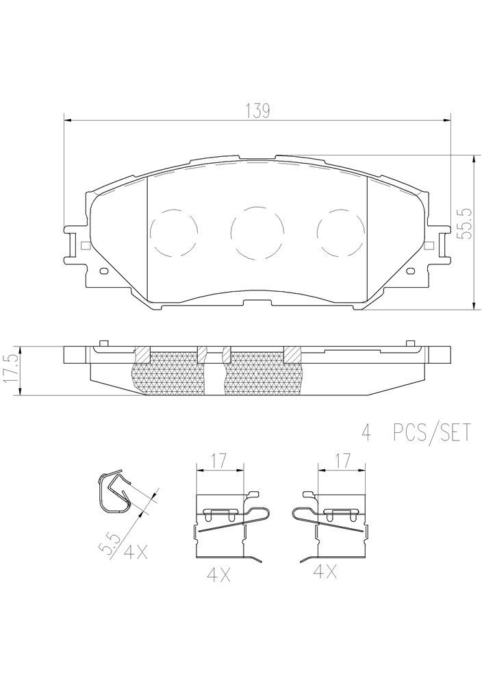 2012, 2011, 2010 Lexus HS250h Disc Brake Pad Set