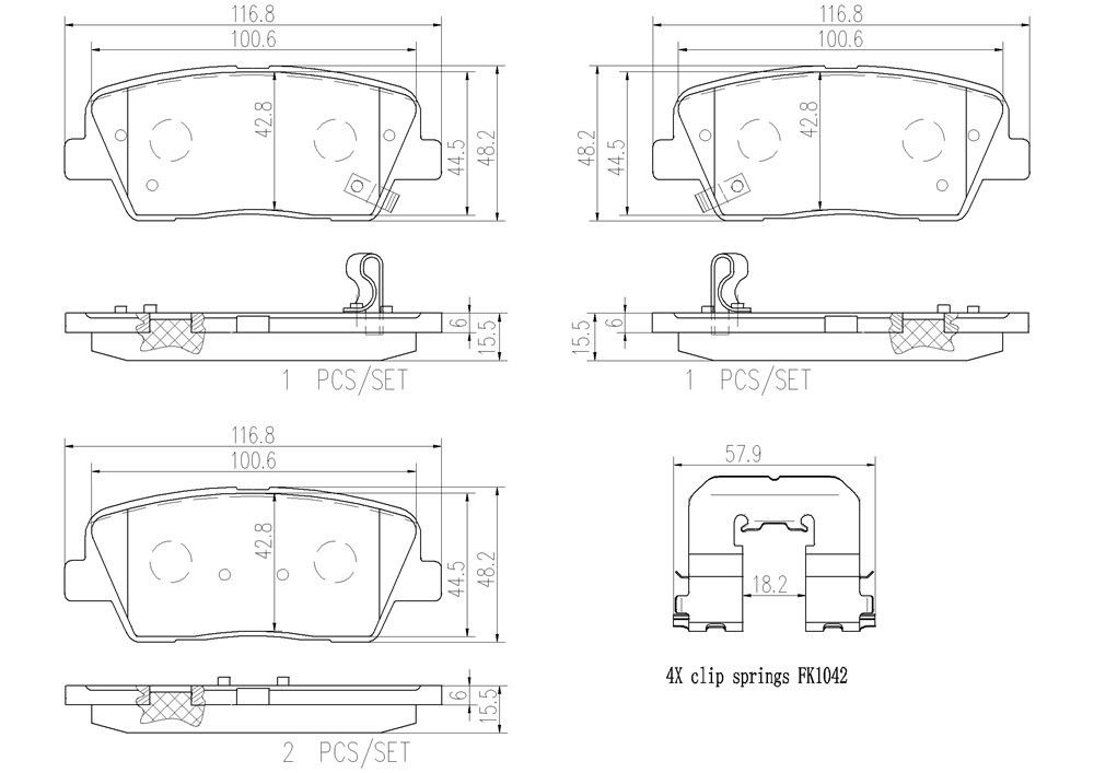 2020, 2019, 2018 Genesis G80 Disc Brake Pad Set