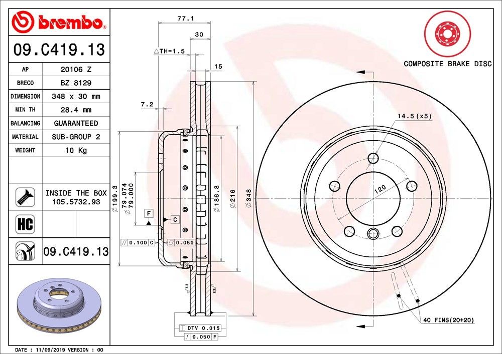 2010 BMW 528i Disc Brake Rotor