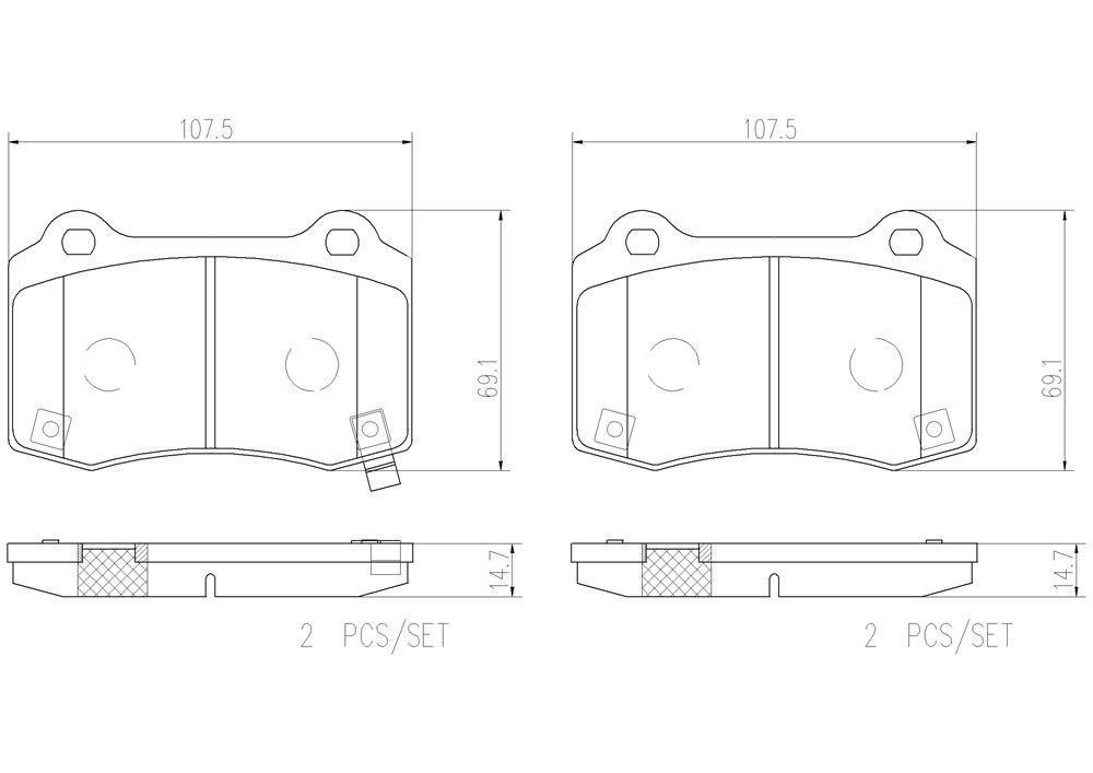 2021, 2020, 2019, 2018, 2017, 2016, 2015, 2014, 2013, 2012 Tesla S Coupe Disc Brake Pad Set