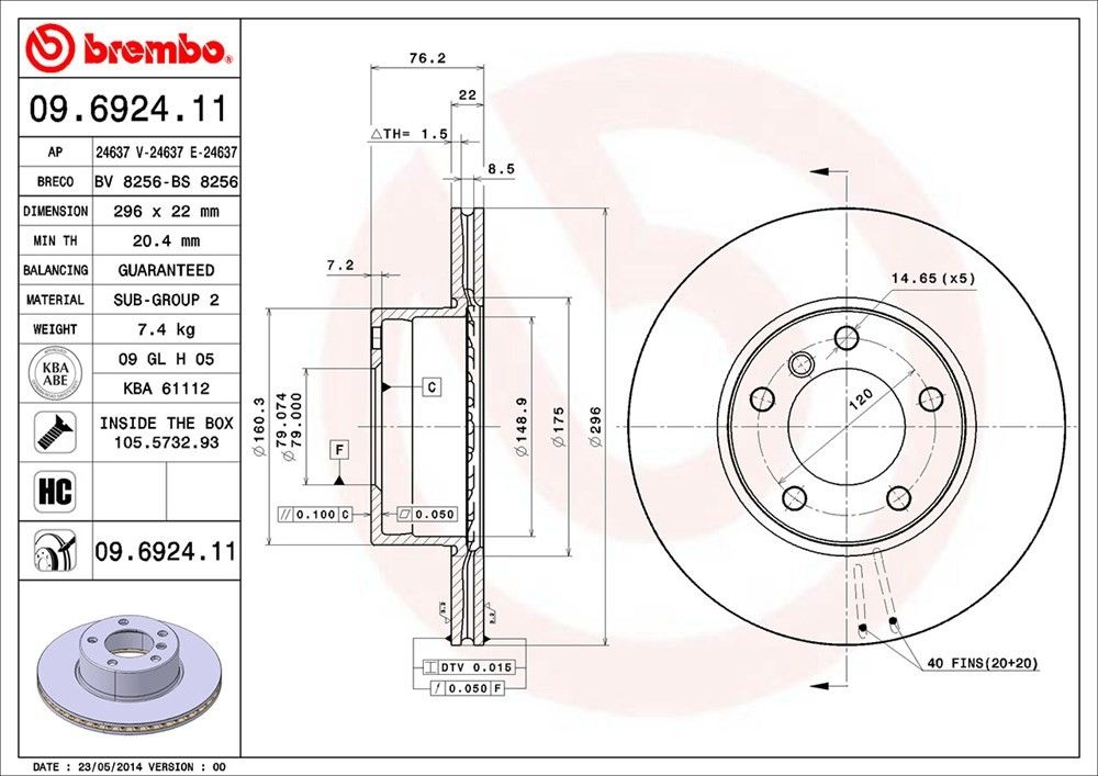 2000, 1999, 1998, 1997 BMW 528i Disc Brake Rotor