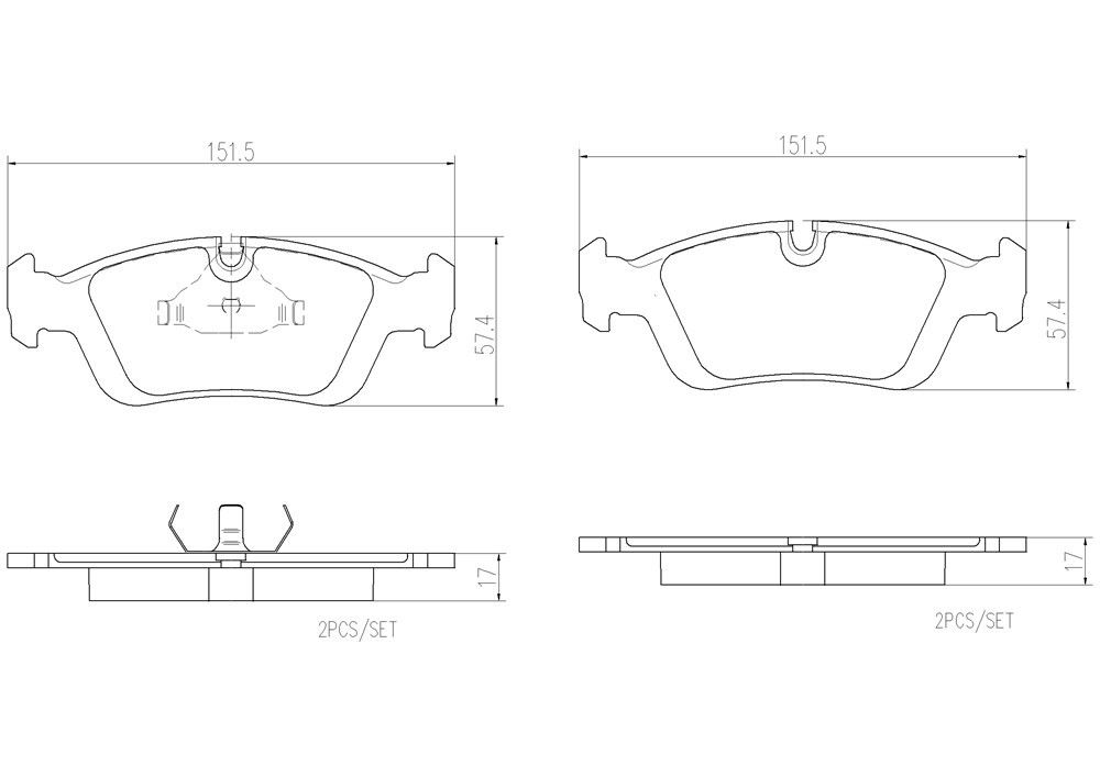 2003-2008 BMW 318i Disc Brake Pad Set Brembo