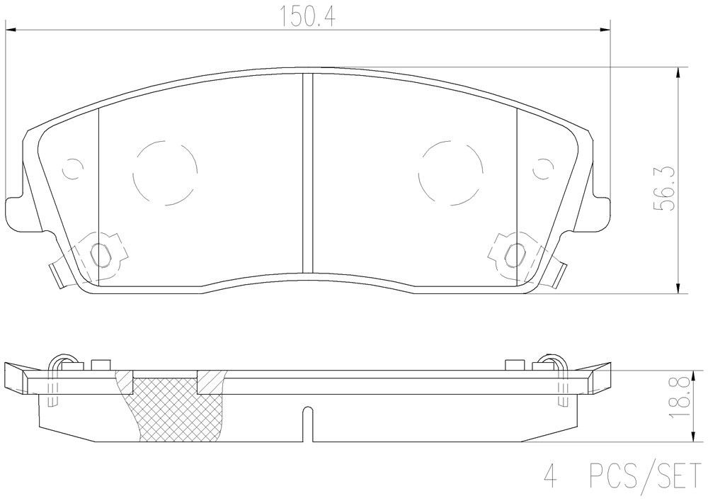 2013, 2012, 2011, 2010, 2009 Dodge Challenger Disc Brake Pad Set