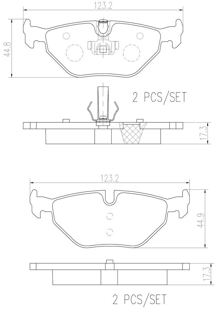 2003-2008 BMW 323Ci Disc Brake Pad Set Brembo