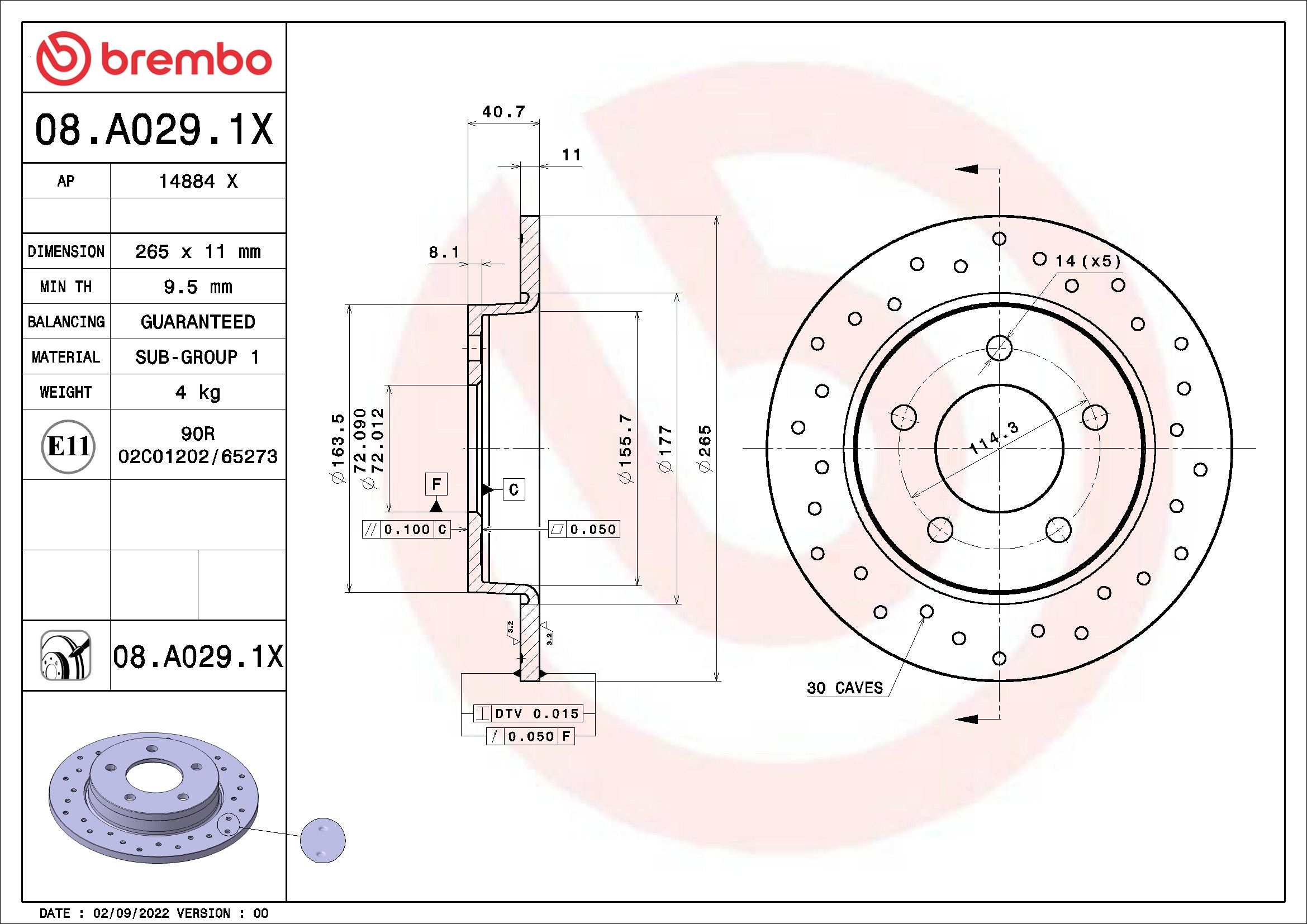 2013, 2012, 2011, 2010, 2009, 2008, 2007, 2006, 2005, 2004 Mazda 3 Disc Brake Rotor