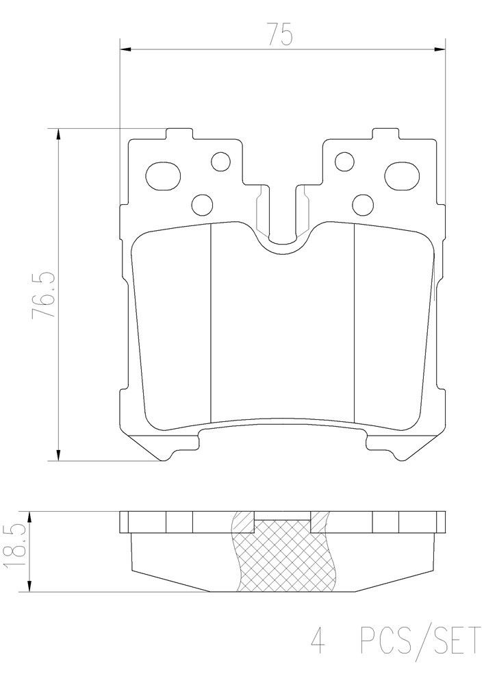2016, 2015, 2014, 2013, 2012, 2011, 2010, 2009, 2008 Lexus LS600h Disc Brake Pad Set