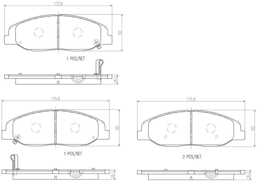 2011, 2010, 2009 Cadillac STS Disc Brake Pad Set