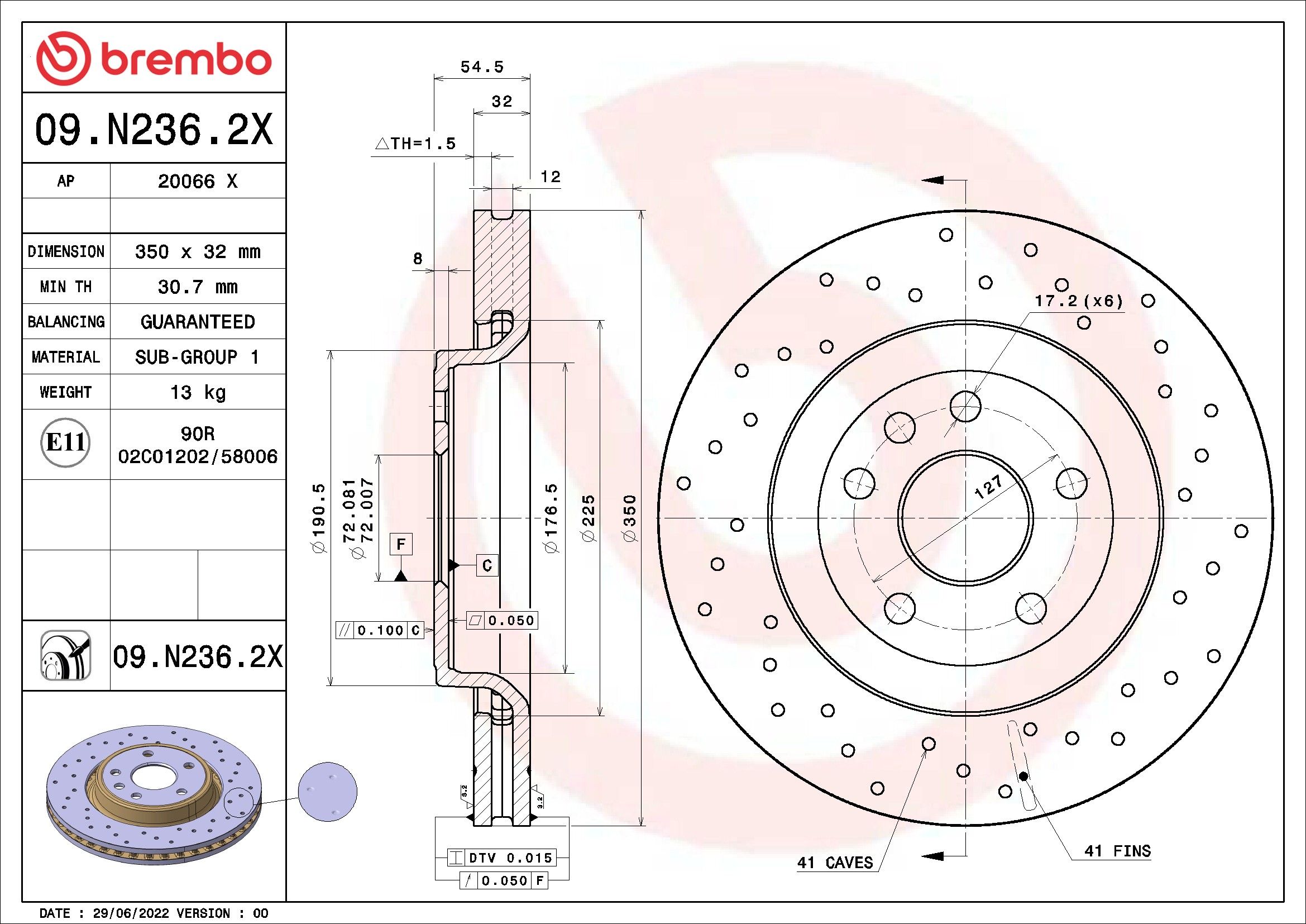 2024, 2023, 2022, 2021, 2020, 2019, 2018, 2017, 2016, 2015, 2014, 2013, 2012, 2011 Dodge Durango Disc Brake Rotor