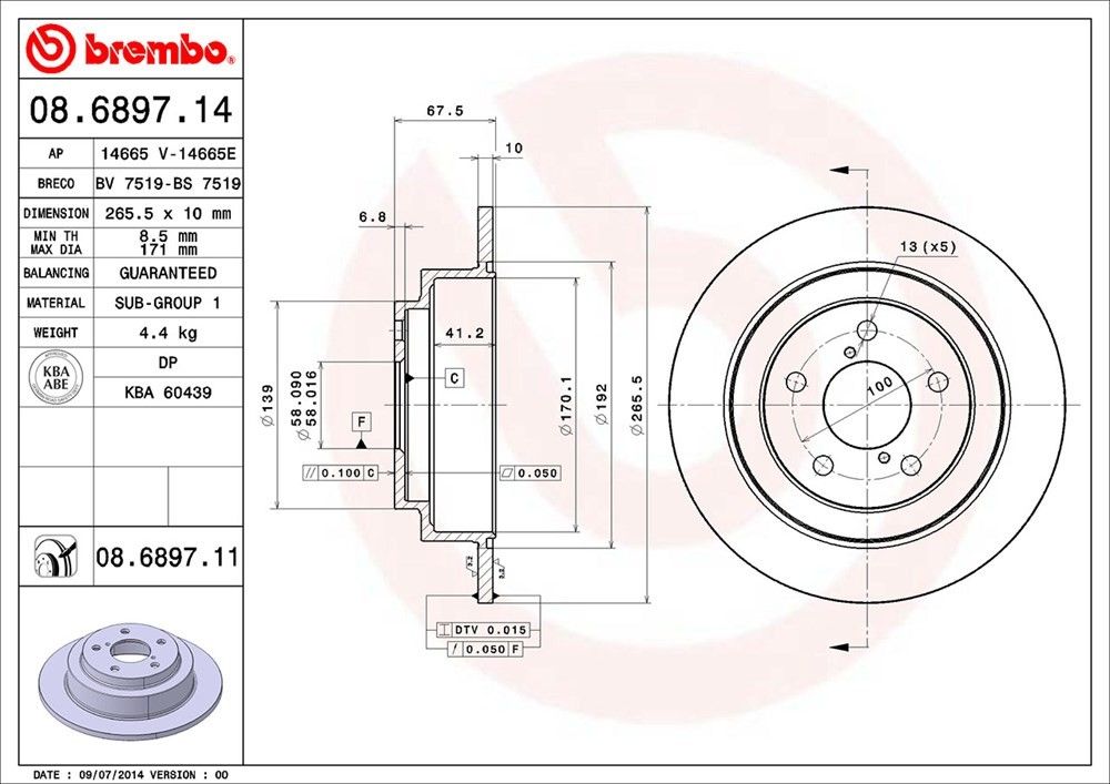 1999, 1998, 1997, 1996, 1995, 1994, 1993, 1992, 1991, 1990 Subaru Legacy Disc Brake Rotor