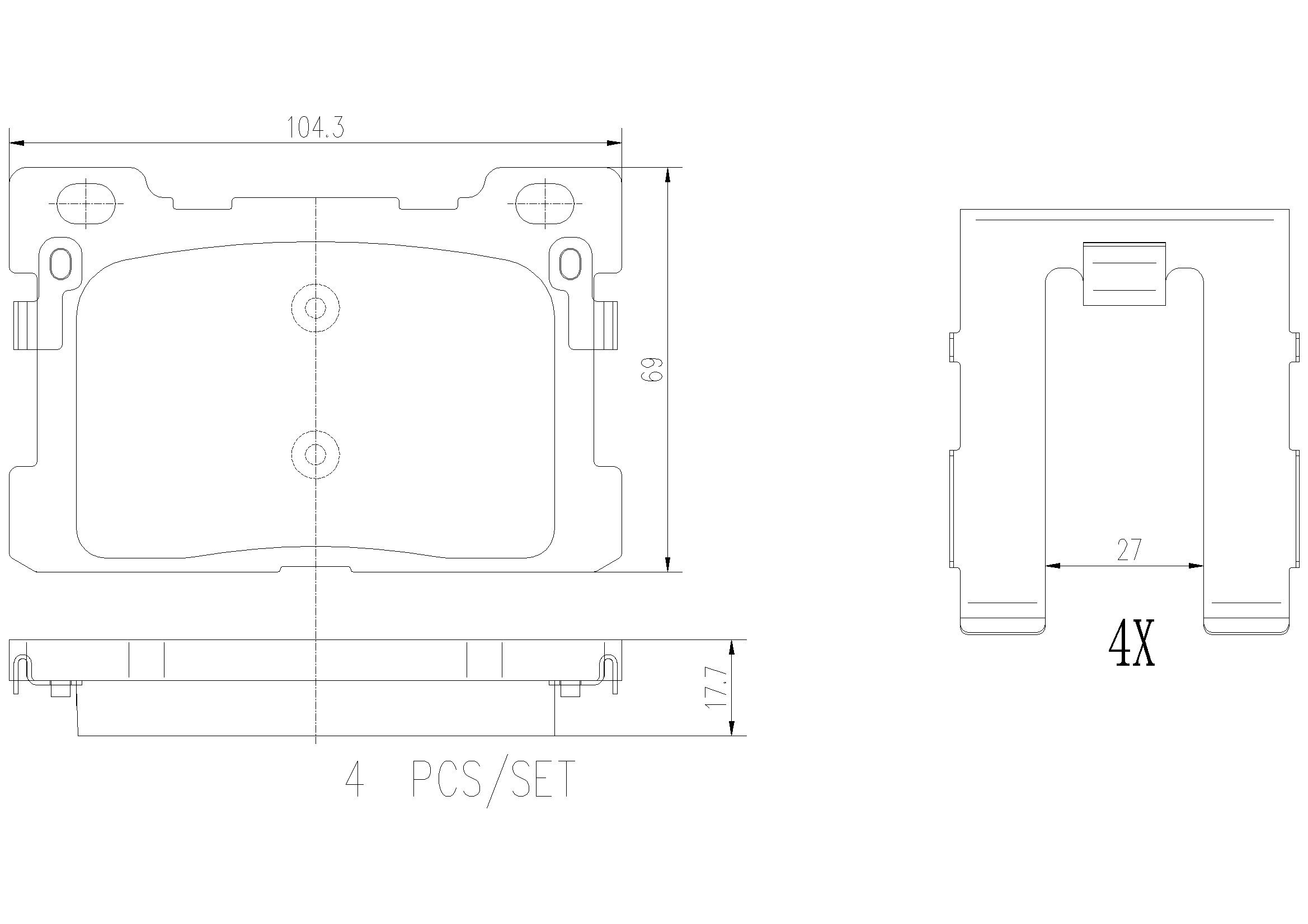2019, 2018, 2017 Genesis G90 Disc Brake Pad Set