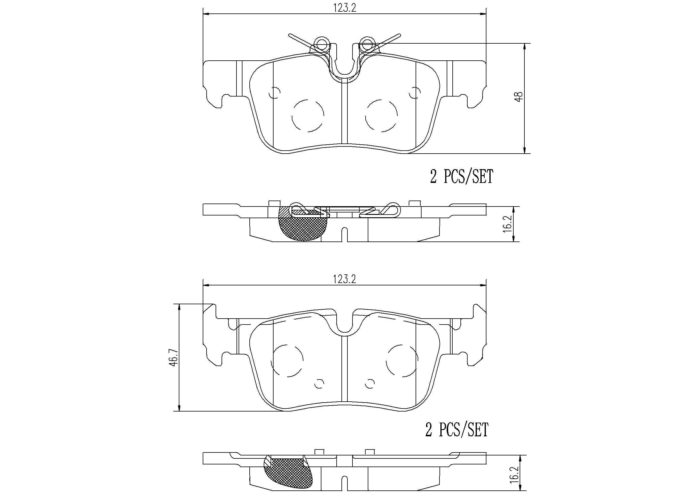 2022, 2021, 2020 Mini Cooper Gran Coupe Disc Brake Pad Set