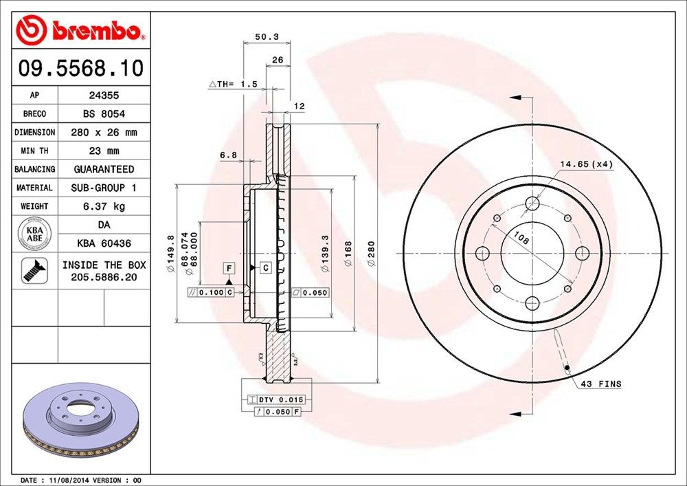 1998, 1997 Volvo S90 Disc Brake Rotor