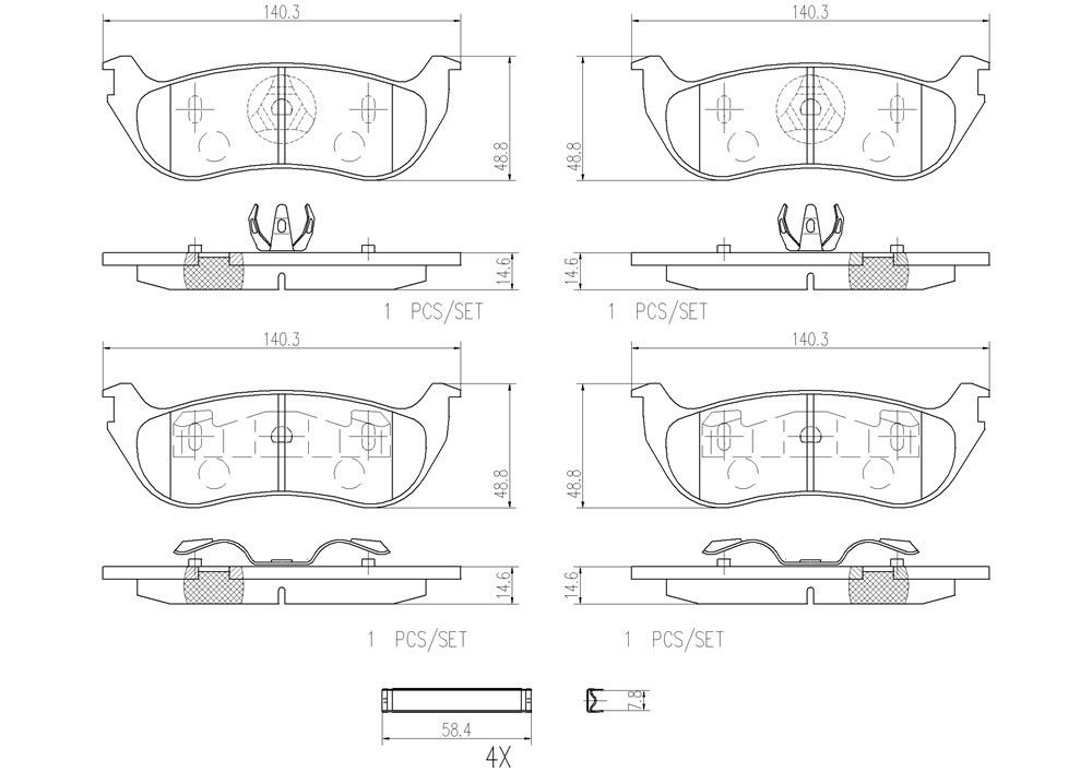 2010, 2009, 2008, 2007, 2006, 2005, 2004, 2003, 2002 Ford Explorer Disc Brake Pad Set