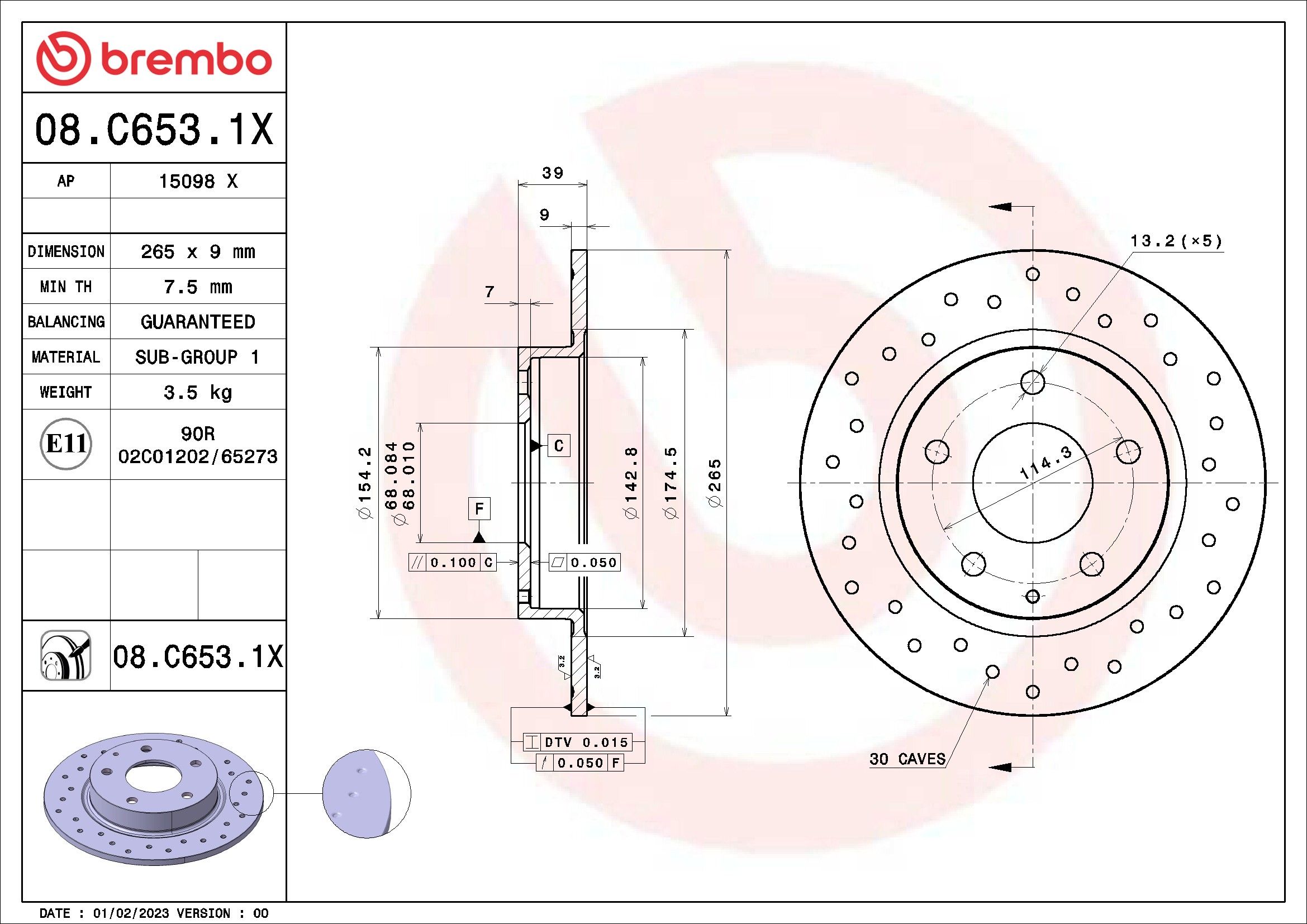 2023, 2022, 2021, 2020, 2019, 2018, 2017, 2016, 2015, 2014 Mazda 3 Disc Brake Rotor