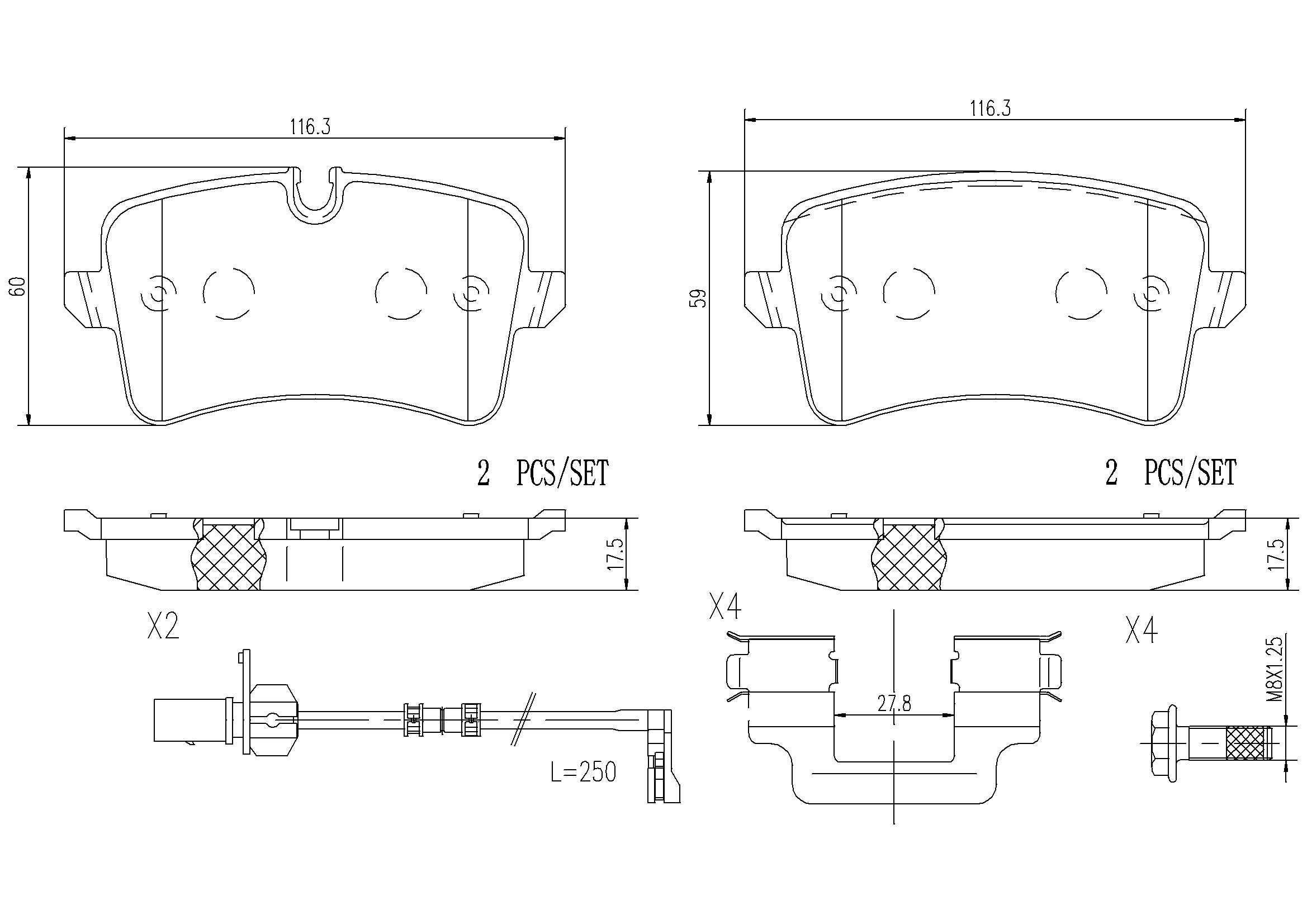 2018, 2017, 2016, 2015, 2014, 2013 Audi S7 Disc Brake Pad Set