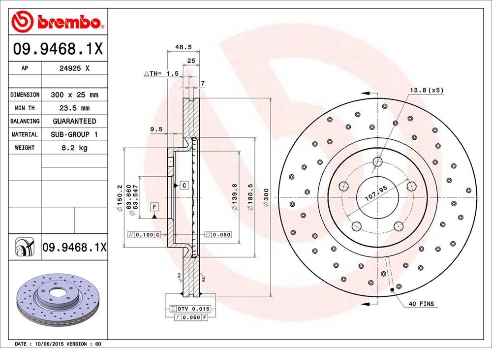 2011, 2010, 2009, 2008, 2007, 2006, 2005, 2004 Volvo S40 Disc Brake Rotor