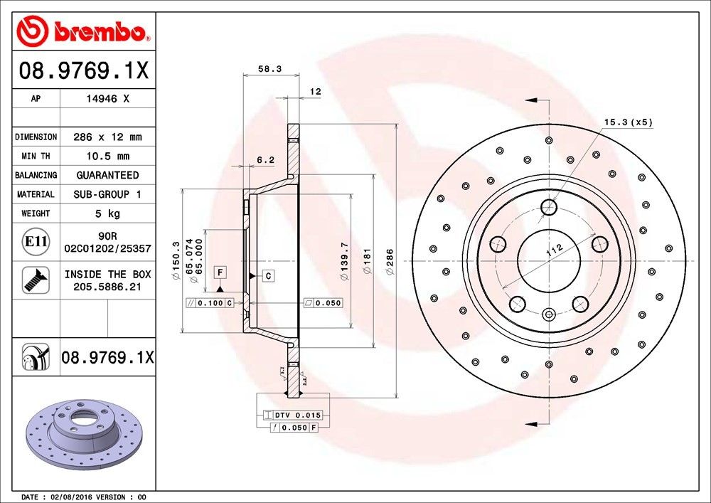 2009, 2008 Audi TT Disc Brake Rotor