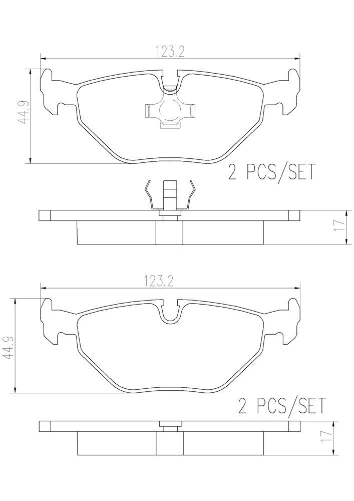 2009, 2008, 2007, 2006, 2005, 2004, 2003, 2002, 2001, 2000, 1999 Saab 9-5 Disc Brake Pad Set