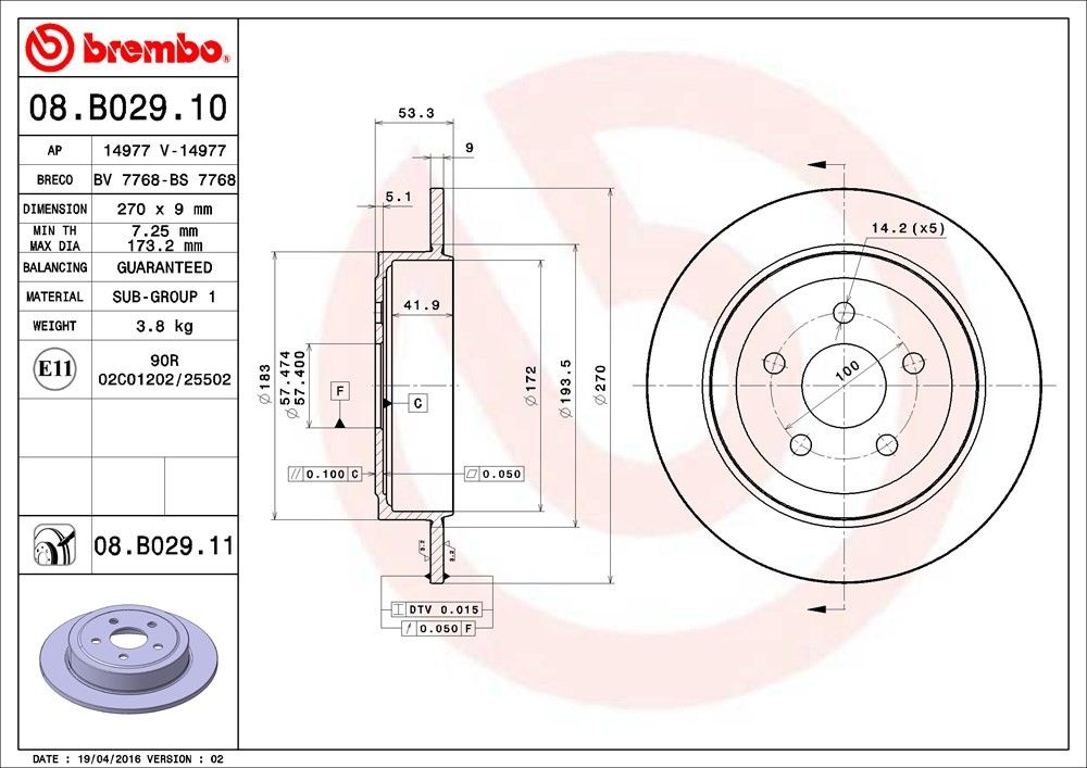 2005, 2004, 2003, 2002, 2001, 2000, 1999, 1998, 1997, 1996, 1995 Dodge Neon Disc Brake Rotor