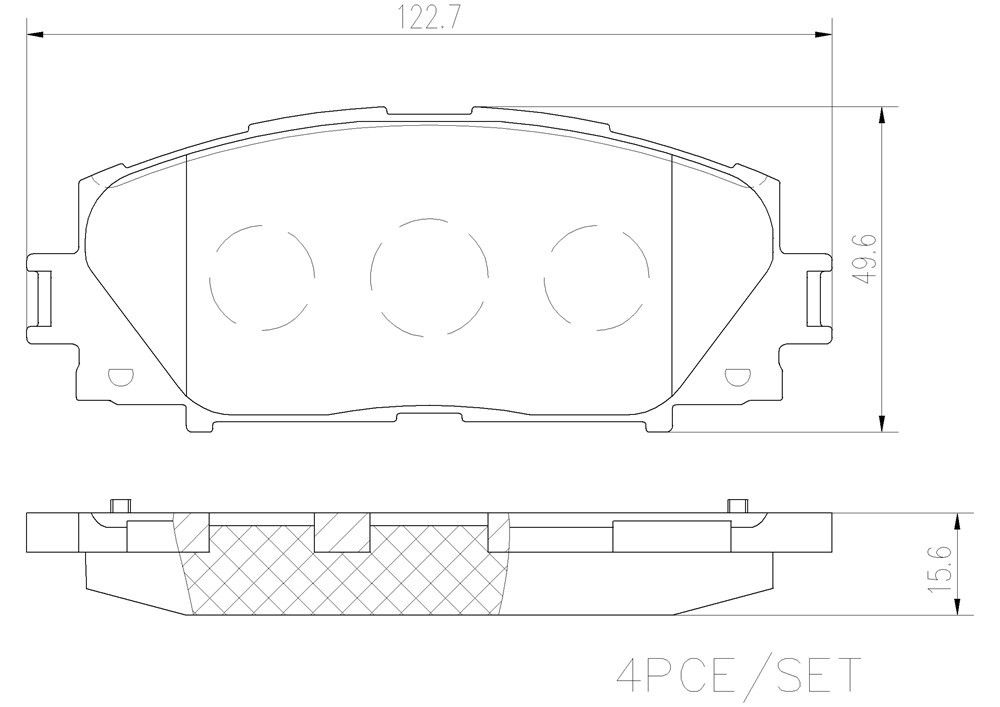 2022, 2021, 2020, 2019, 2018, 2017, 2016, 2015, 2014, 2013, 2012, 2011, 2010 Toyota Prius Disc Brake Pad Set