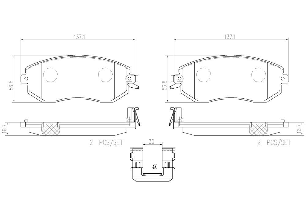 2014, 2013, 2012 Subaru Outback Disc Brake Pad Set