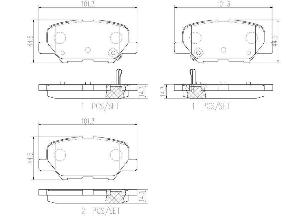2018, 2017, 2016 Mazda 3 Sport Disc Brake Pad Set