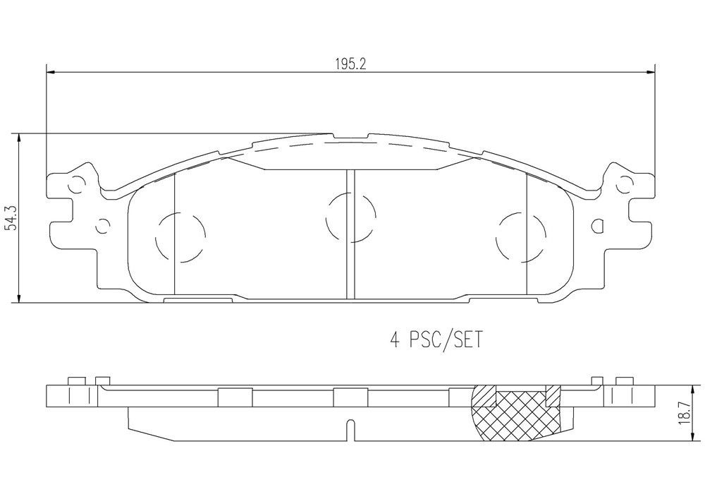 2019, 2018, 2017, 2016, 2015, 2014, 2013, 2012, 2011 Ford Explorer Disc Brake Pad Set