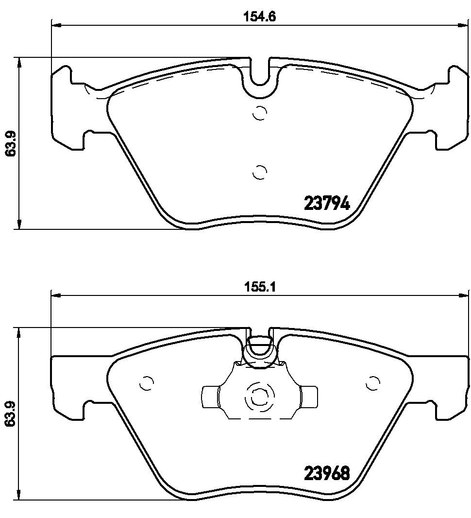 2009-2011 BMW 323i Disc Brake Pad Set Brembo
