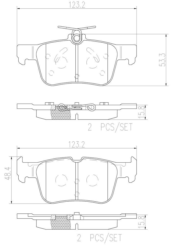 2024, 2023, 2022, 2021, 2020, 2019, 2018, 2017, 2016 Ford Edge Disc Brake Pad Set