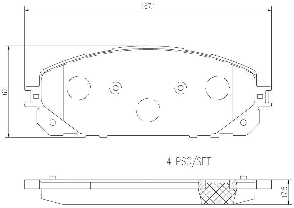 2021, 2020, 2019, 2018, 2017, 2016, 2015, 2014 Jeep Cherokee Disc Brake Pad Set