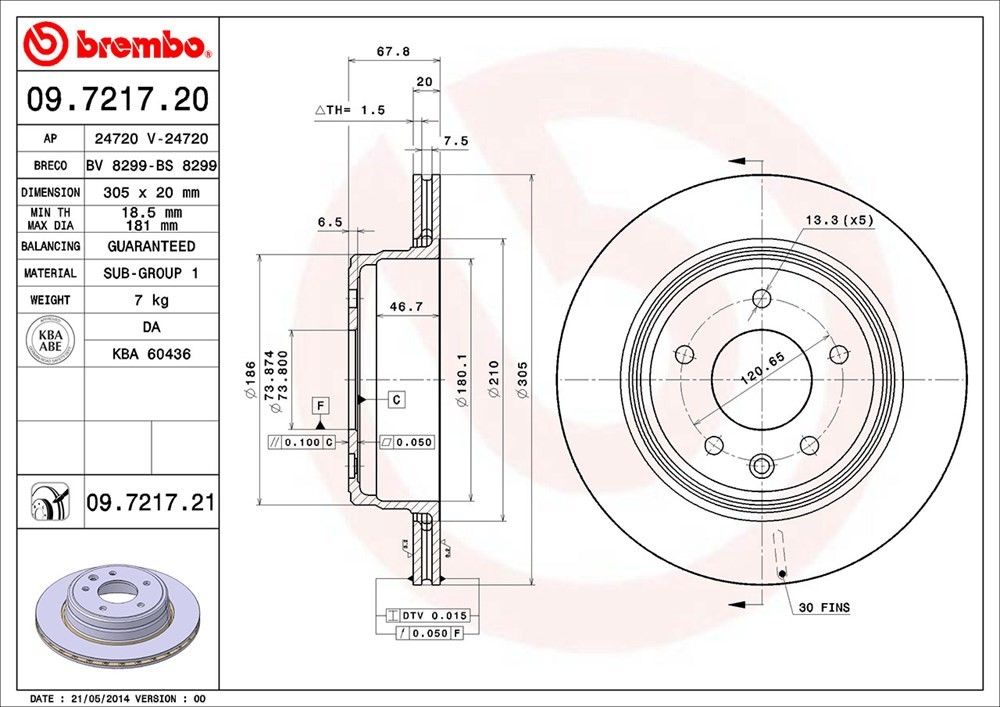 1996, 1995 Jaguar XJS Plas Disc Brake Rotor