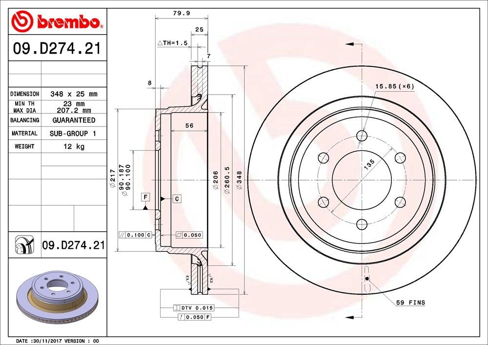 2020, 2019, 2018, 2017, 2016, 2015, 2014, 2013, 2012 Ford F-150 Disc Brake Rotor