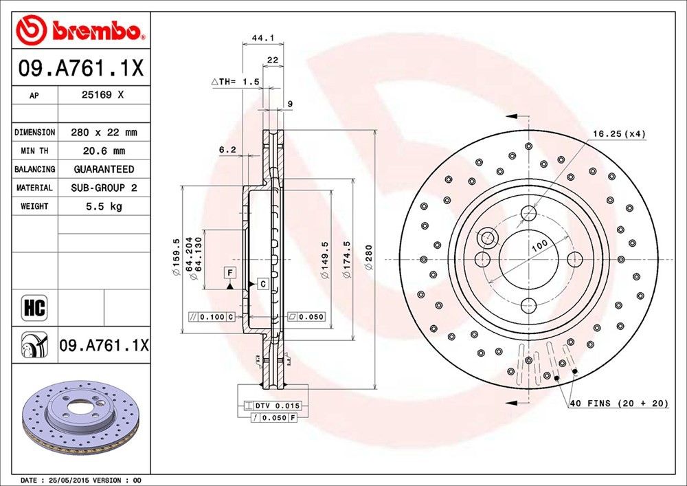 2015, 2014, 2013, 2012, 2011, 2010, 2009, 2008, 2007 Mini Cooper Disc Brake Rotor