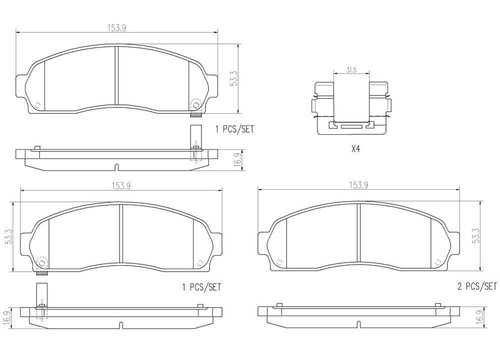 2006, 2005 Chevrolet Equinox Disc Brake Pad Set