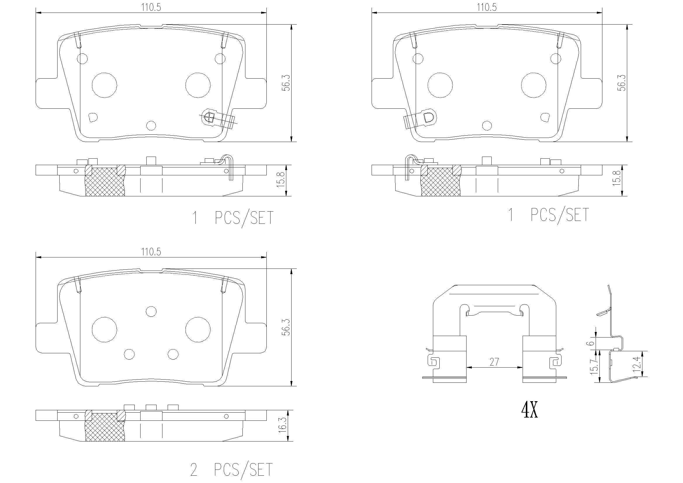 2022, 2021, 2020 Genesis G90 Disc Brake Pad Set