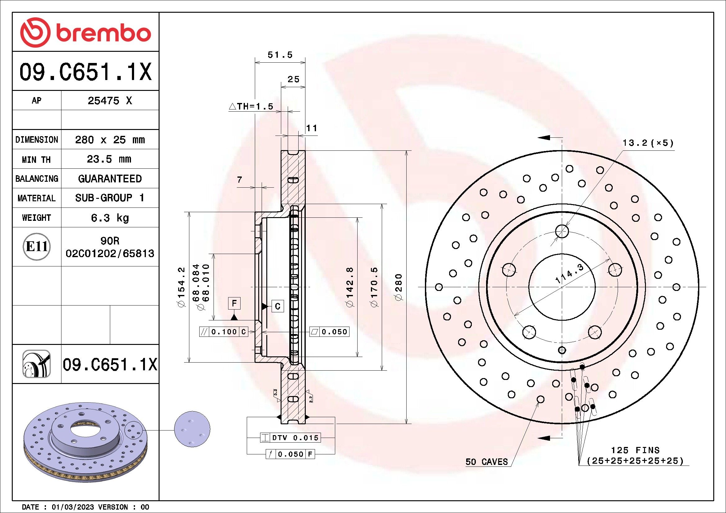 2018, 2017, 2016, 2015, 2014 Mazda 3 Disc Brake Rotor
