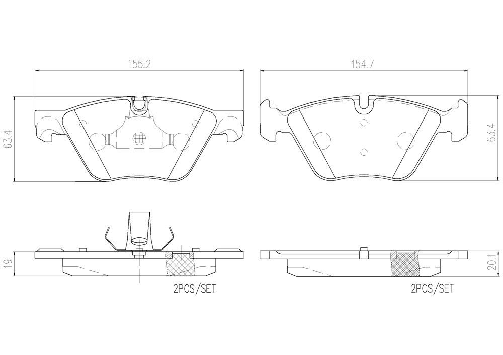 2016, 2015, 2014, 2013, 2012, 2011 BMW 528i Disc Brake Pad Set