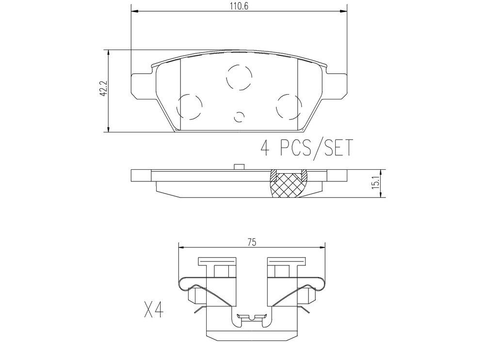 2013, 2012, 2011, 2010, 2009, 2008, 2007, 2006 Mazda 6 Disc Brake Pad Set
