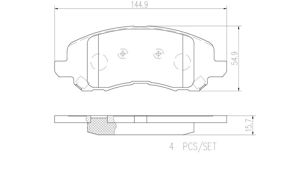 2017, 2016, 2015, 2014, 2013, 2012, 2011, 2010, 2009, 2008, 2007 Jeep Compass Disc Brake Pad Set