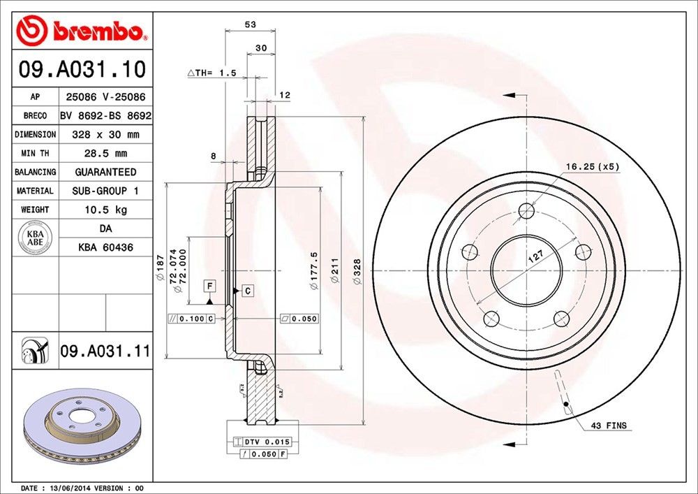 2010, 2009, 2008, 2007, 2006 Jeep Commander Disc Brake Rotor