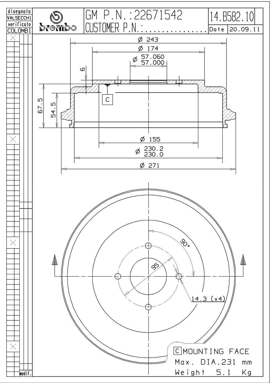 2007, 2006, 2005, 2004, 2003 Saturn Ion Brake Drum