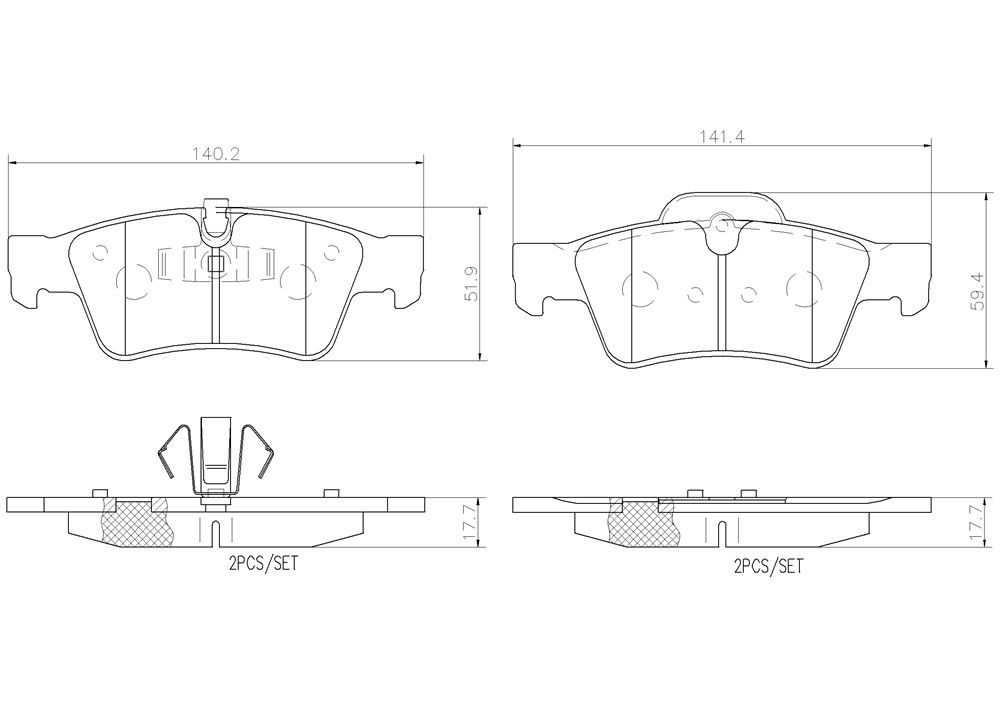2009, 2008, 2007 Mercedes-Benz ML320 2007-2009 Mercedes-Benz G55 AMG Disc Brake Pad Set