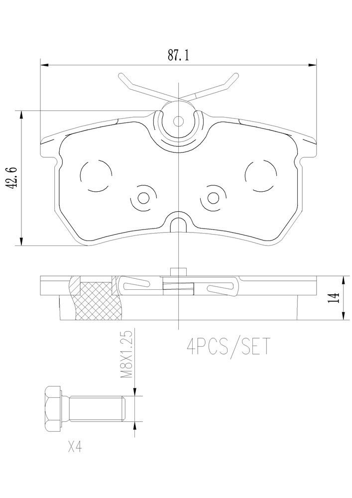 2007, 2006, 2005, 2004, 2003, 2002, 2001 Ford Focus Disc Brake Pad Set