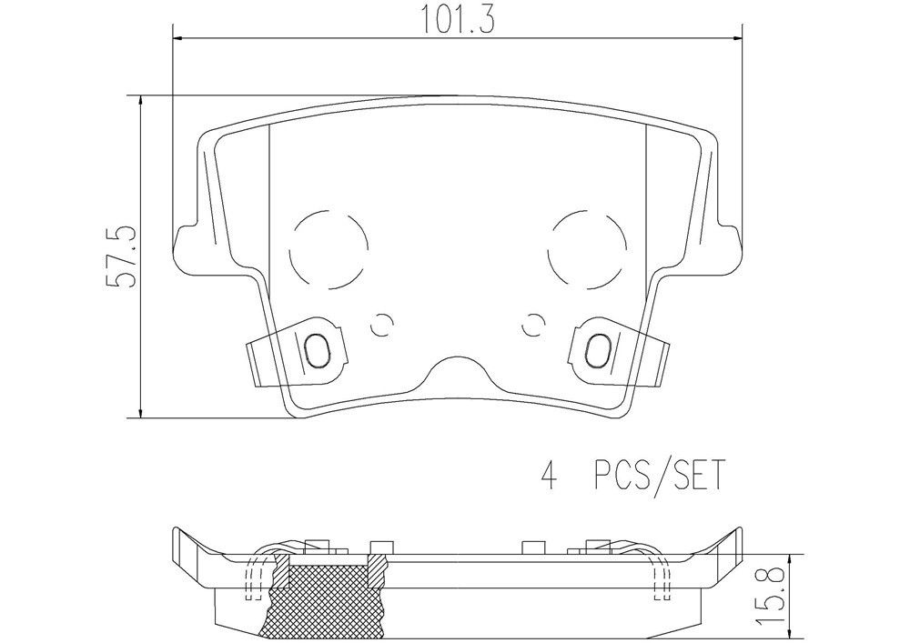 2010, 2009, 2008, 2007, 2006 Dodge Charger Disc Brake Pad Set