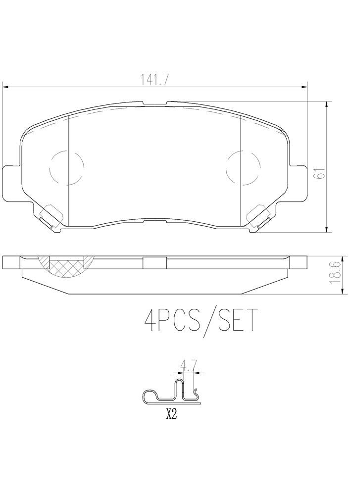 2022, 2021, 2020, 2019, 2018, 2017, 2016, 2015, 2014 Jeep Cherokee Disc Brake Pad Set