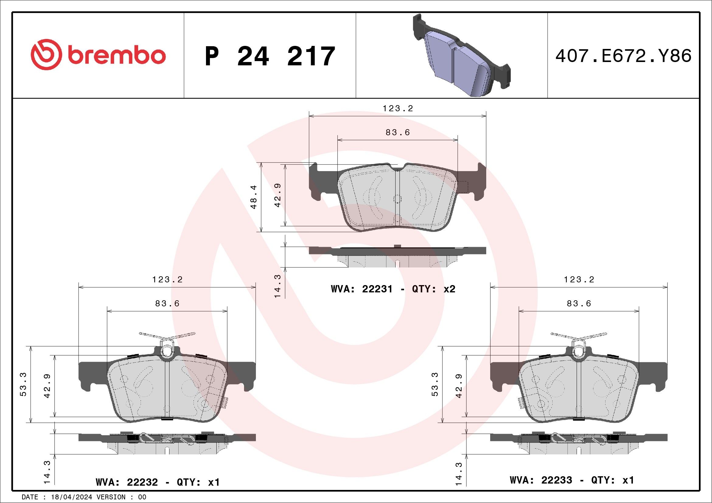 2023, 2022, 2021, 2020 Ford Escape Sport Disc Brake Pad Set
