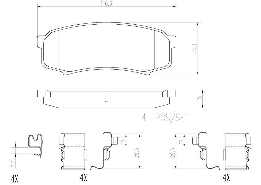 2022, 2021, 2020, 2019, 2018, 2017, 2016, 2015, 2014, 2013, 2012, 2011, 2010 Lexus GX460 Disc Brake Pad Set