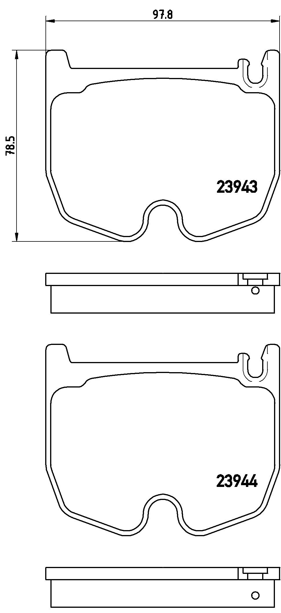 2007, 2006, 2005, 2004 Mercedes-Benz SL600 2004-2007 Mercedes-Benz CL55 AMG Disc Brake Pad Set