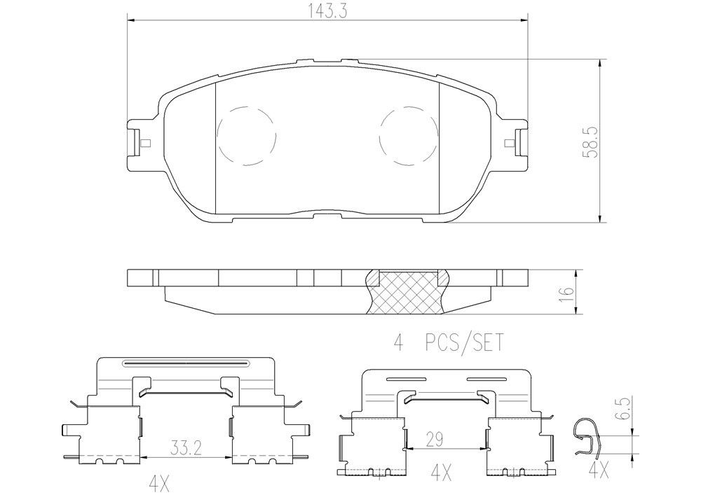 2003, 2002 Lexus ES300 Disc Brake Pad Set
